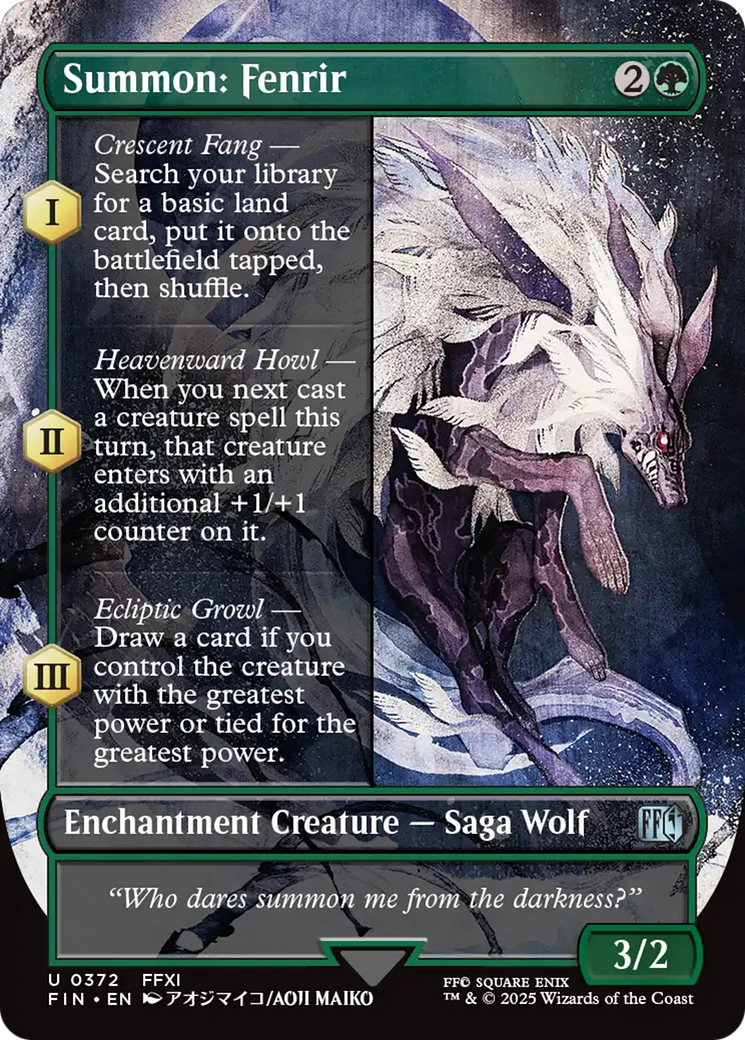 Summon: Fenrir (FIN-372) - FINAL FANTASY: (enchantment) (Borderless)