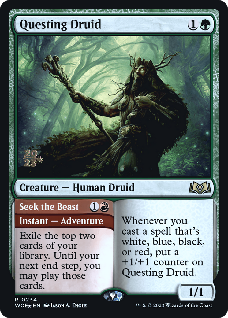 Questing Druid // Seek the Beast (PRE-234) - Wilds of Eldraine Promos Foil