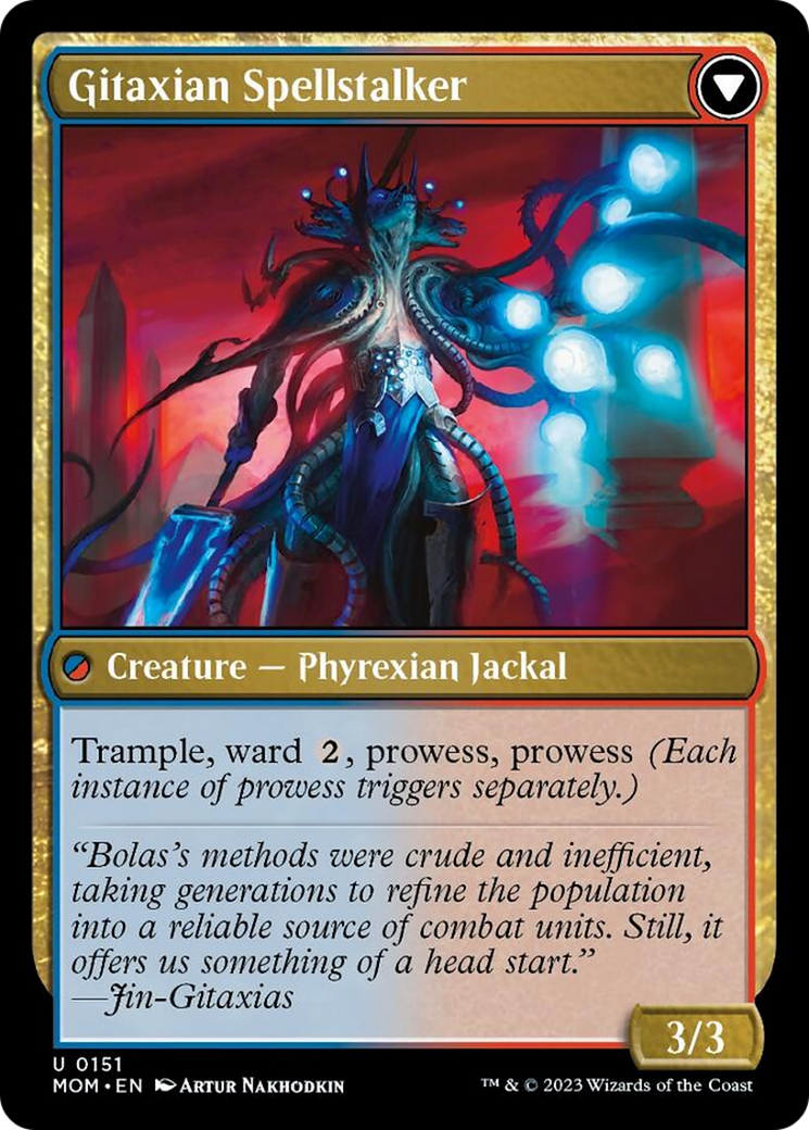 Khenra Spellspear // Gitaxian Spellstalker (MOM-151) - March of the Machine Foil