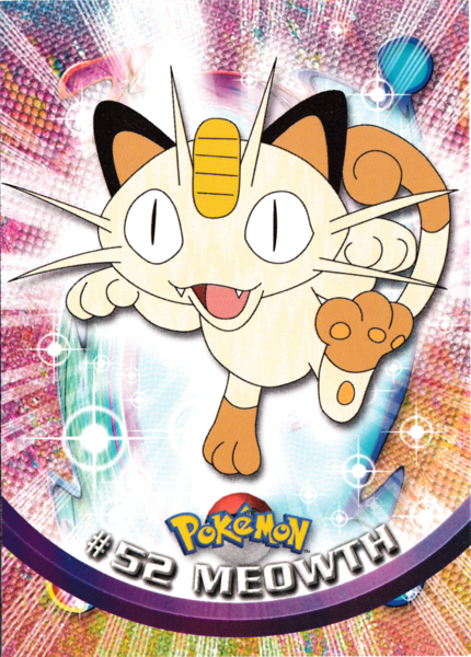 pokemon tv edition cards Meowth (52) [Topps TV Animation Edition Series 1 (Second Print)]