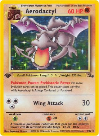 Aerodactyl 001/62 - Fossil 1st Edition Holofoil