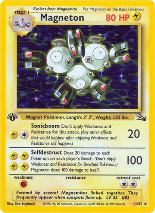 Magneton 011/62 - Fossil 1st Edition Holofoil