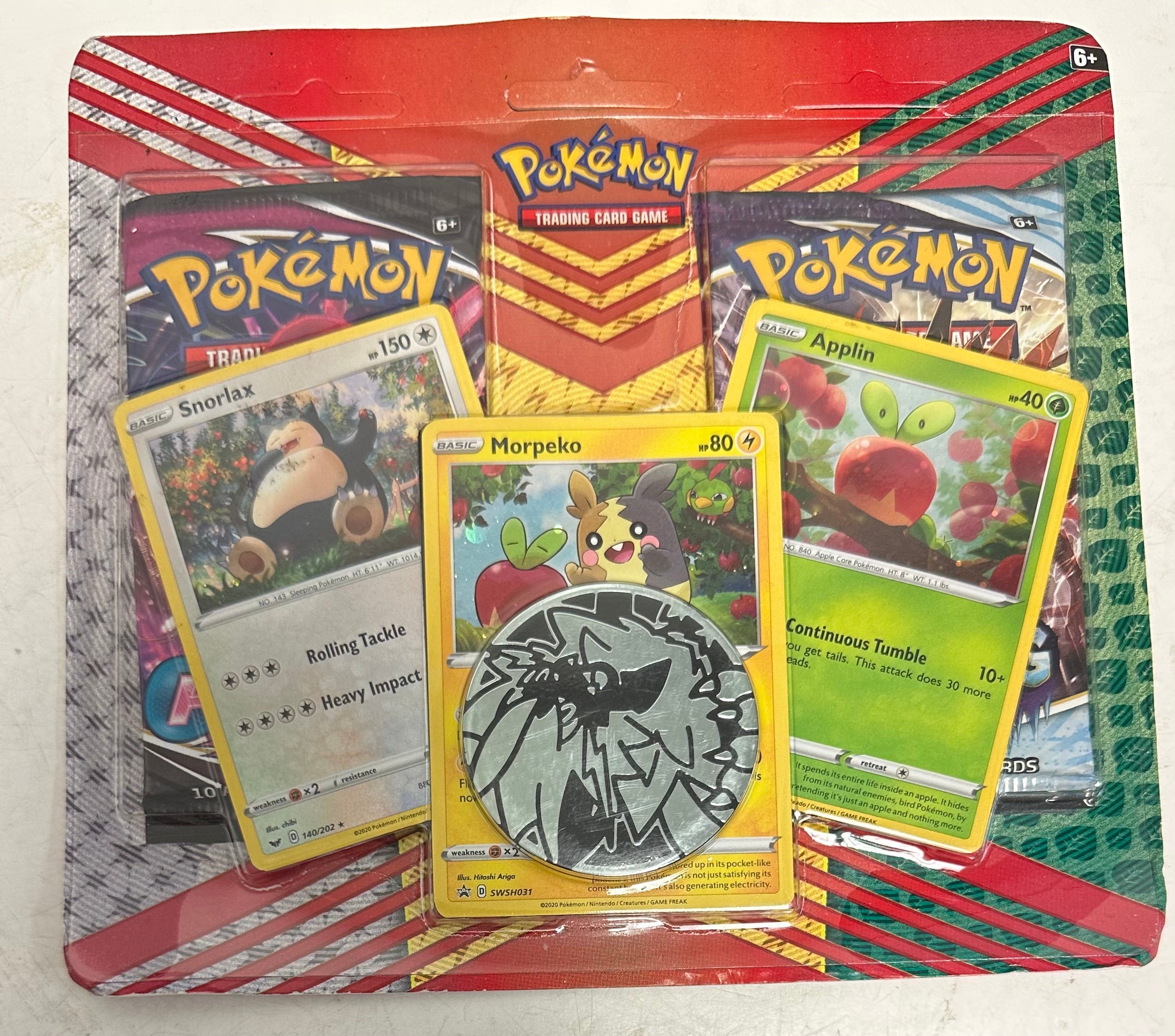 pokemon trading card game: grand adventure collection 2 Pack Blister [Snorlax, Morpeko & Applin Cards] (Scratch & Dent)