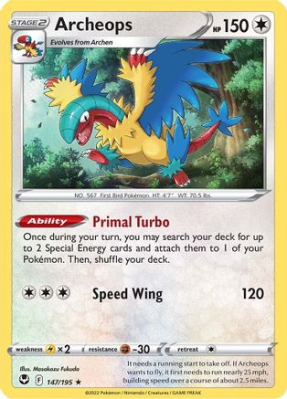 Archeops 147/195 - SWSH12 Silver Tempest Reverse Holofoil