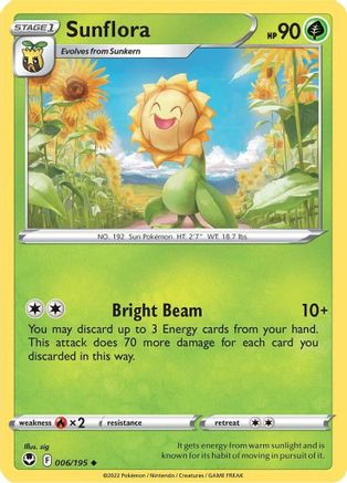 Sunflora 006/195 - SWSH12 Silver Tempest Reverse Holofoil