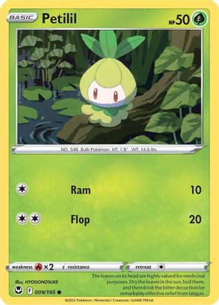 Petilil 009/195 - SWSH12 Silver Tempest Reverse Holofoil
