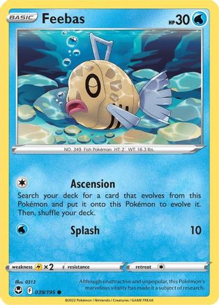 Feebas 039/195 - SWSH12 Silver Tempest Reverse Holofoil