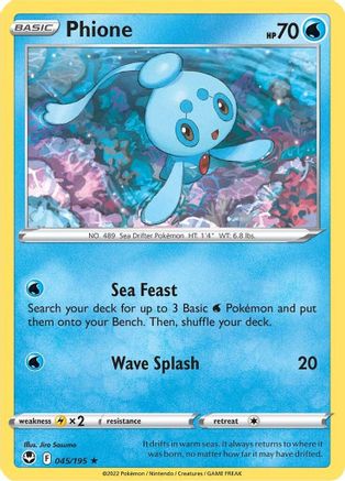 Phione 045/195 - SWSH12 Silver Tempest Reverse Holofoil