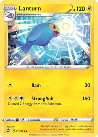 Lanturn 052/195 - SWSH12 Silver Tempest Reverse Holofoil