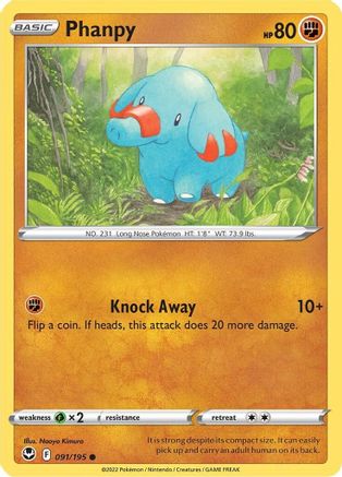 Phanpy 091/195 - SWSH12 Silver Tempest Reverse Holofoil