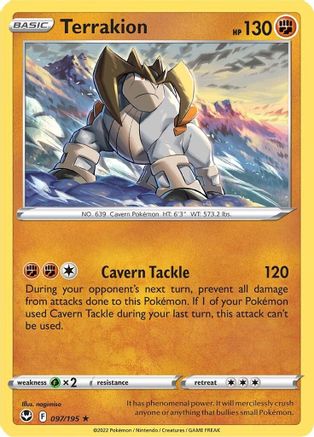 Terrakion 097/195 - SWSH12 Silver Tempest Reverse Holofoil
