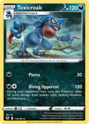 Toxicroak 110/195 - SWSH12 Silver Tempest Reverse Holofoil