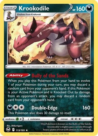 Krookodile 113/195 - SWSH12 Silver Tempest Reverse Holofoil