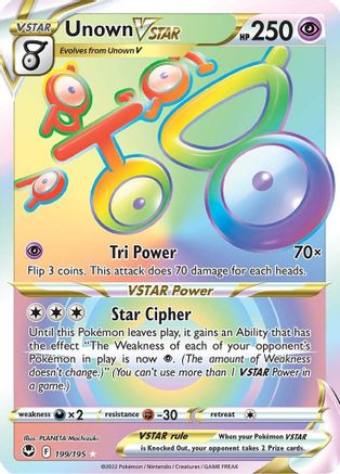 Unown VSTAR (Secret) 199/195 - SWSH12 Silver Tempest Holofoil