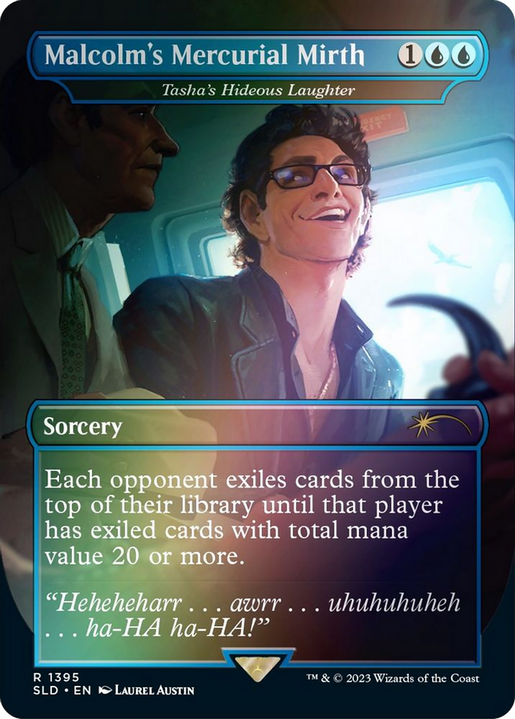 Tasha's Hideous Laughter (SLD-1395★) - Secret Lair Drop / Malcolm's Mercurial Mirth (Borderless) Foil