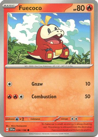 Fuecoco 036/198 - SV01 Scarlet & Violet Base Set Reverse Holofoil