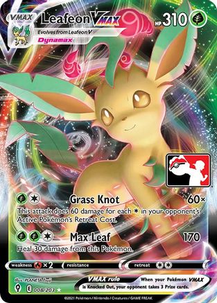 Leafeon VMAX 008 - Prize Pack Series Cards Holofoil