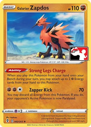 Galarian Zapdos 082 - Prize Pack Series Cards