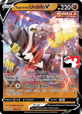 Single Strike Urshifu V 085/163 - Prize Pack Series Cards Holofoil