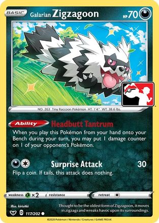 Galarian Zigzagoon 117 - Prize Pack Series Cards