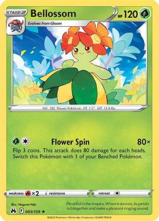 Bellossom 003/159 - Crown Zenith Reverse Holofoil