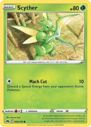Scyther 006/159 - Crown Zenith Reverse Holofoil