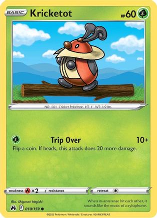 Kricketot 010/159 - Crown Zenith Reverse Holofoil