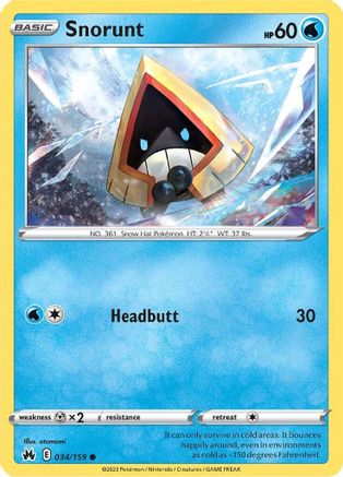 Snorunt 034/159 - Crown Zenith