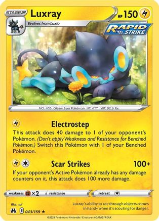 Luxray 043/159 - Crown Zenith Reverse Holofoil