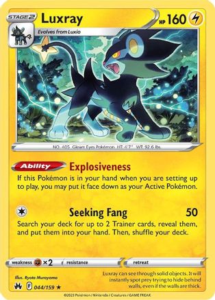 Luxray 044/159 - Crown Zenith Reverse Holofoil