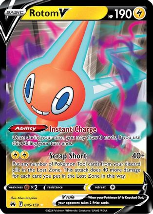 Rotom V 045/159 - Crown Zenith Holofoil