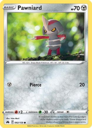Pawniard 092/159 - Crown Zenith Reverse Holofoil