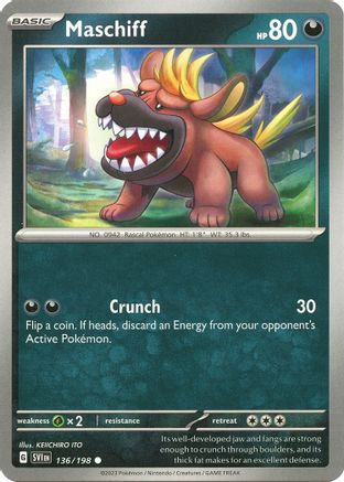 Maschiff 136/198 - SV01 Scarlet & Violet Base Set Reverse Holofoil