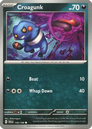 Croagunk 130/198 - SV01 Scarlet & Violet Base Set Reverse Holofoil