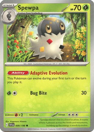 Spewpa 009/198 - SV01 Scarlet & Violet Base Set Reverse Holofoil