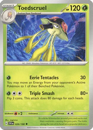 Toedscruel 026/198 - SV01 Scarlet & Violet Base Set Reverse Holofoil