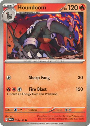Houndoom 034/198 - SV01 Scarlet & Violet Base Set Reverse Holofoil