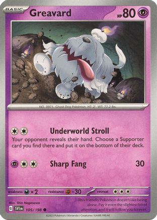 Greavard 105/198 - SV01 Scarlet & Violet Base Set Reverse Holofoil