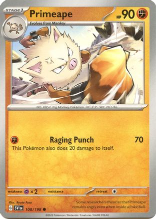Primeape 108/198 - SV01 Scarlet & Violet Base Set Reverse Holofoil