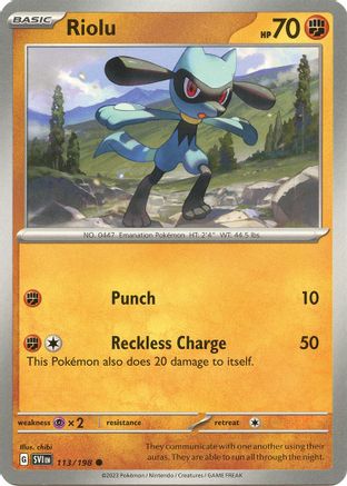 Riolu 113/198 - SV01 Scarlet & Violet Base Set