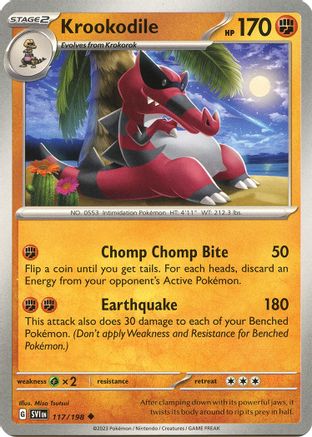 Krookodile 117/198 - SV01 Scarlet & Violet Base Set Reverse Holofoil