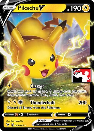 Pikachu V 043 - Prize Pack Series Cards Holofoil