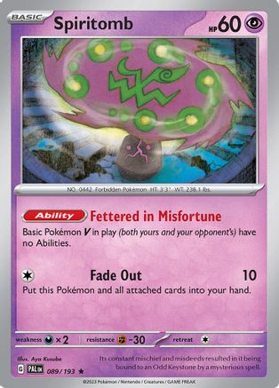 Spiritomb 089/193 - SV02 Paldea Evolved Reverse Holofoil