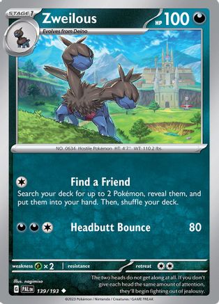 Zweilous 139/193 - SV02 Paldea Evolved Reverse Holofoil