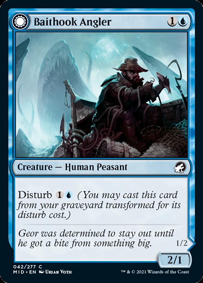 Baithook Angler // Hook-Haunt Drifter (MID-042) - Innistrad: Midnight Hunt: (Double Faced Transform) Foil
