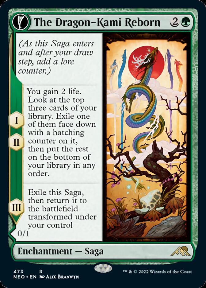 The Dragon-Kami Reborn // Dragon-Kami's Egg (NEO-473) - Kamigawa: Neon Dynasty: (Extended Art, fandfc, enchantment) Foil