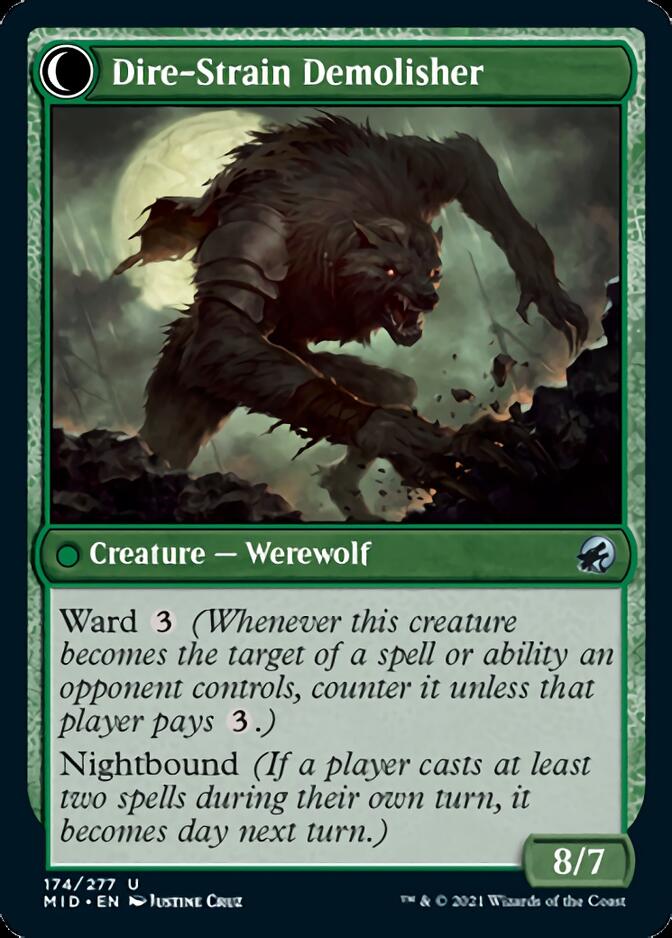 Burly Breaker // Dire-Strain Demolisher (MID-174) - Innistrad: Midnight Hunt: (Double Faced Transform) Foil
