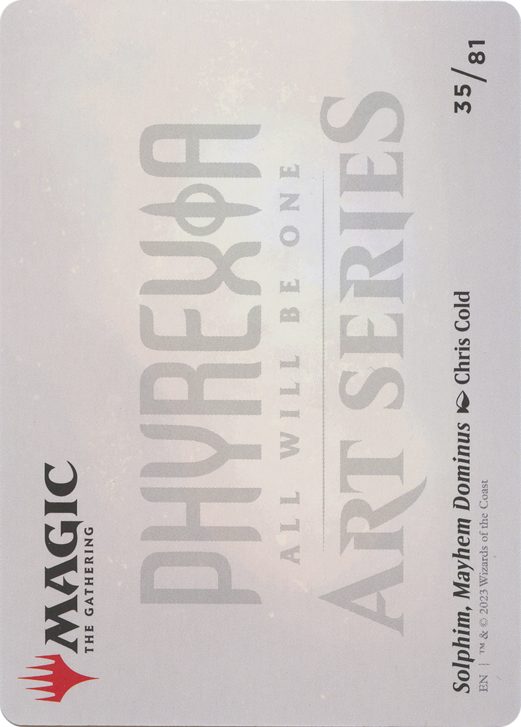 Solphim, Mayhem Dominus // Solphim, Mayhem Dominus (AONE-035) - Phyrexia: All Will Be One Art Series (Borderless)