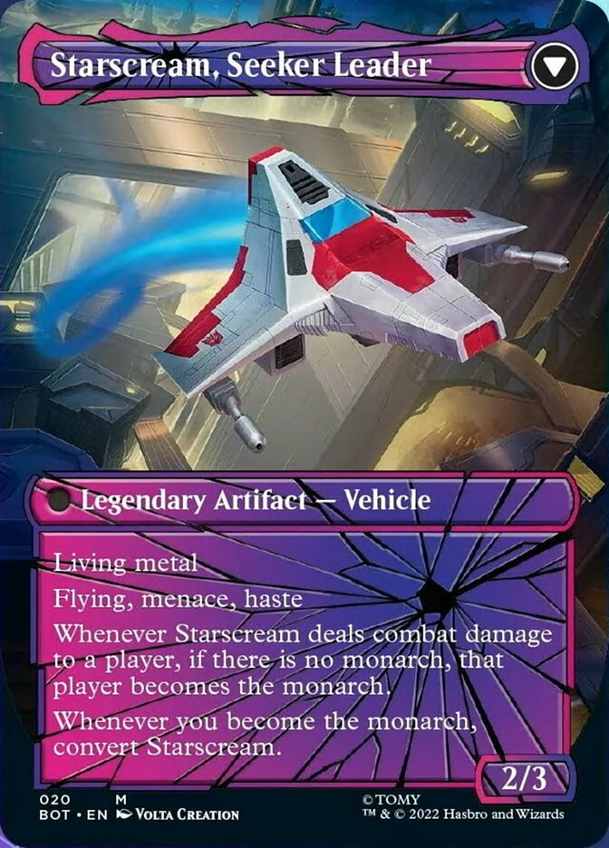 Starscream, Power Hungry // Starscream, Seeker Leader (BOT-020) - Transformers: (shatteredglass, convertdfc) (Borderless) Foil