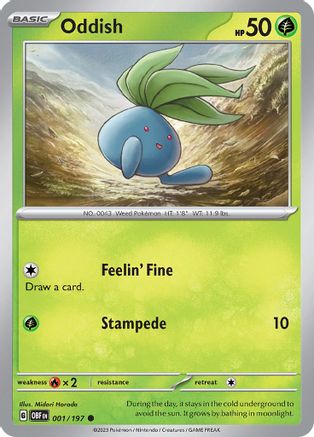 Oddish 001/197 - SV03 Obsidian Flames
